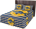 Ruffle Bed Skirt Full, Blue Fish Yellow Lemon Soft Microfiber Fitted Bedding Sheet Bedskirt 18 Inch Drop, Blue White Striped Elastic Wrap Around Bed Skirt Pillowcases Set