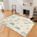 Washable Rugs 2 X 3 Ft, Modern Abstract Geometric Shapes Carpets, Ultra Soft Faux Wool Rug, Non Slip & Non-Shedding Low Pile Light Yellow Print Carpets for Living Room Bedroom Home Office Decor