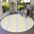 Forest Branch Round Area Rug 4ft,Washable Outdoor Indoor Carpet Runner Rug for Bedroom,Kitchen,Bathroom,Living/Dining/Laundry Room,Office,Area+Rug Large Bath Door Mat Winter Tree Geometric Yellow Grey