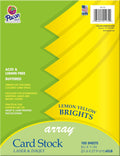 Array Card Stock " Card Stock, Lemon Yellow, 8-1/2" x 11", 100 Sheets" (101172)